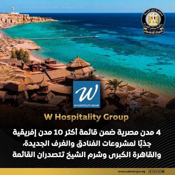 W Hospitality Group   :  ٤ مدن مصرية ضمن قائمة أكثر 10 مدن إفريقية جذبًا لمشروعات الفنادق والغرف