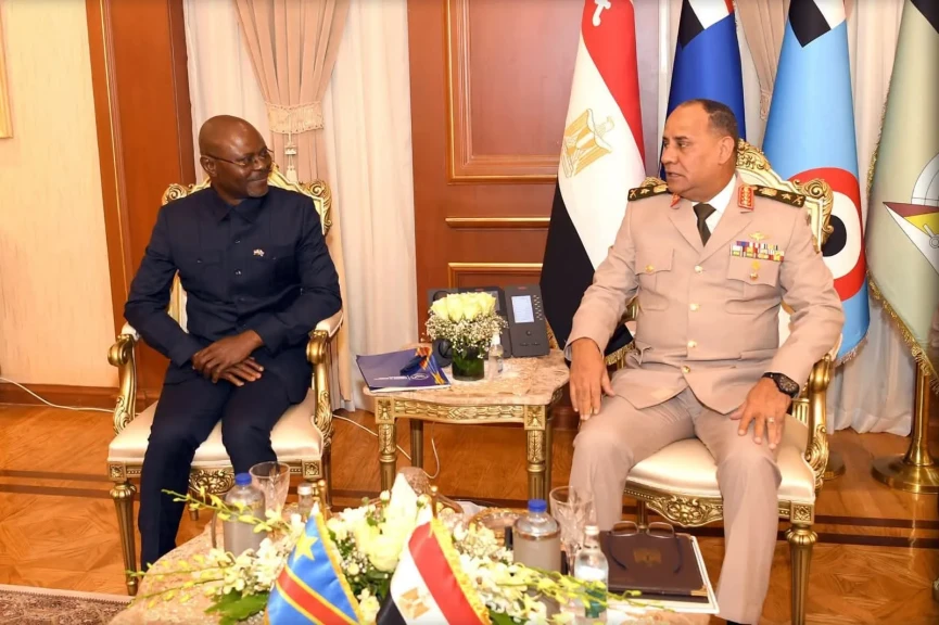 وزير الدفاع  يلتقى نائب رئيس الوزراء ووزير الدفاع الوطنى والمحاربين القدماء بجمهورية الكونغو الديمقراطية