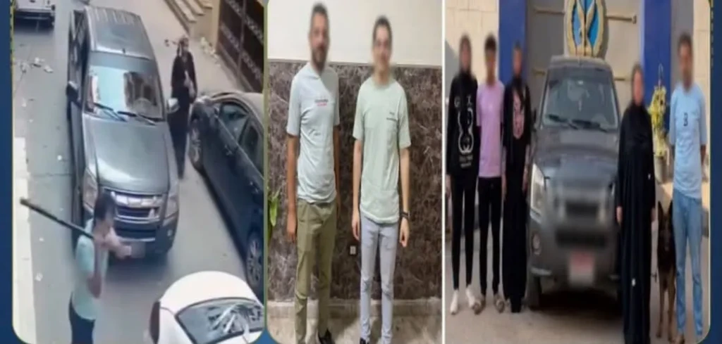 الداخلية:ضبط المتهمين في مقطع فيديو قيام شخص وسيدة وبرفقتهم كلب بتحطيم سيارات المواطنين بالقليوبية