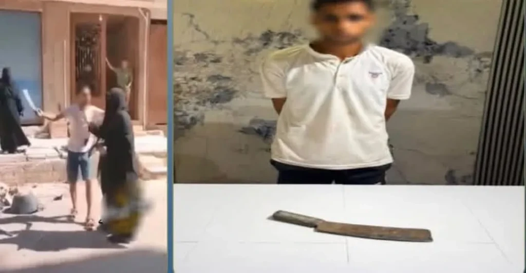 الداخلية:ضبط المتهم بممارسة أعمال البلطجة والتعدى على المارة بالسب والتلويح بسلاح أبيض بمطروح
