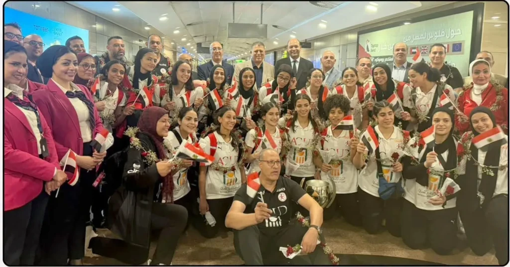استقبال رسمي من وزارة الشباب والرياضة لبعثة ناشئات اليد بعد حصد المركز الرابع عالميًا