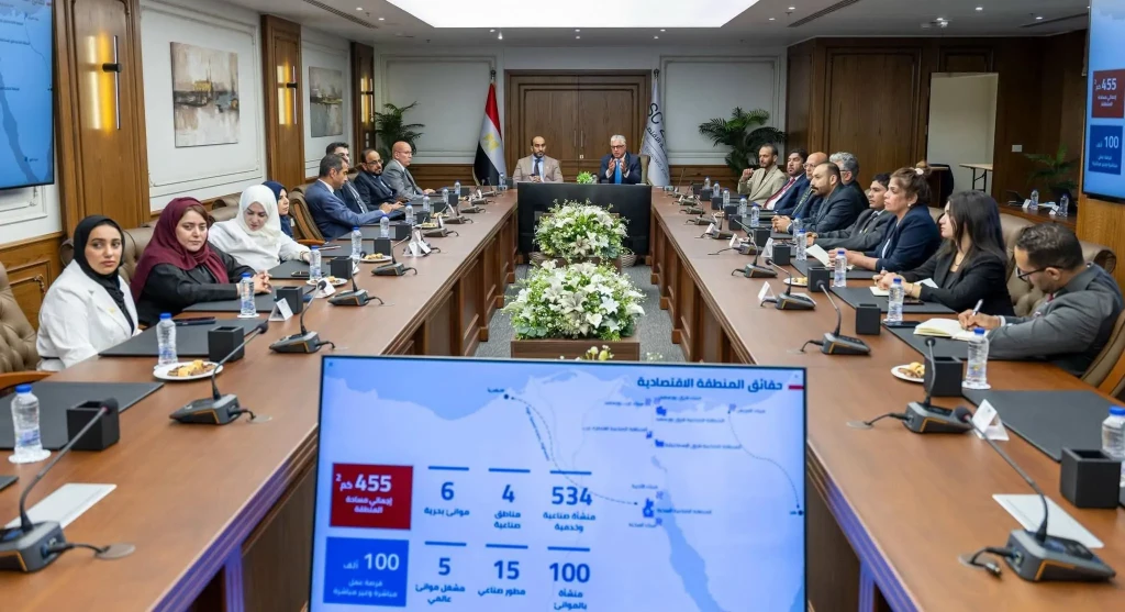 رئيس المنطقة الاقتصادية لقناة السويس يستقبل وفدًا عُمانيًا لبحث فرص التعاون والاستثمار