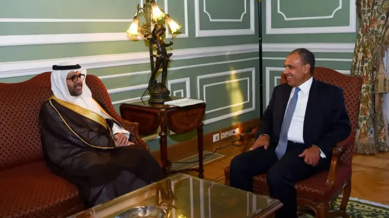 وزير الخارجية يستقبل رئيس مجلس إدارة المصرف العربي للتنمية الاقتصادية في أفريقيا