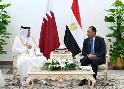 رئيس الوزراء يستقبل نظيره القطري لبحث سبل تعزيز التعاون المشترك في المجالات المختلفة