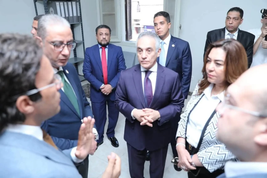 وزيرا العدل  والتنمية المحلية والبيئة  يشهدان بدء تشغيل فرع توثيق «الودي» بالصف ضمن «حياة كريمة»