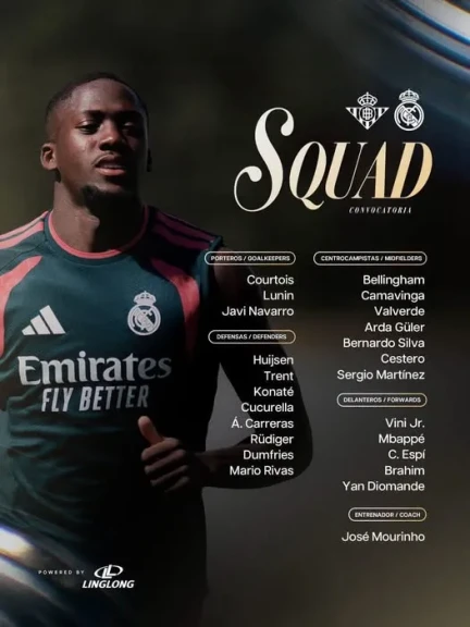 رسمياً : قائمة ريال مدريد المُستدعاه للقاء بيتيس غداً