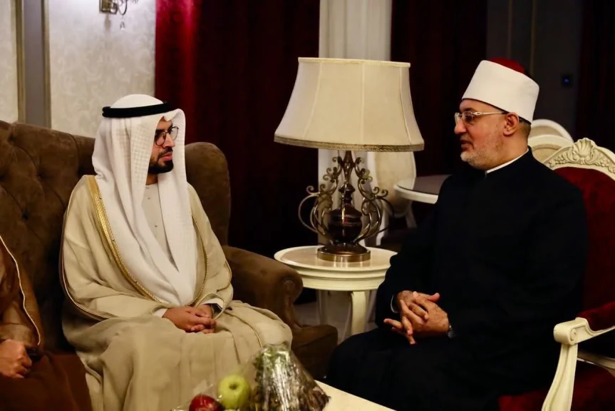 مفتي الجمهورية يبحث مع رئيس الهيئة العامة للشؤون الإسلامية بالإمارات تعزيز التعاون المشترك