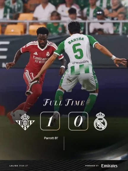 بيتيس يُسقط ريال مدريد بهدف نظيف ويوقف إنطلاقة الملكي