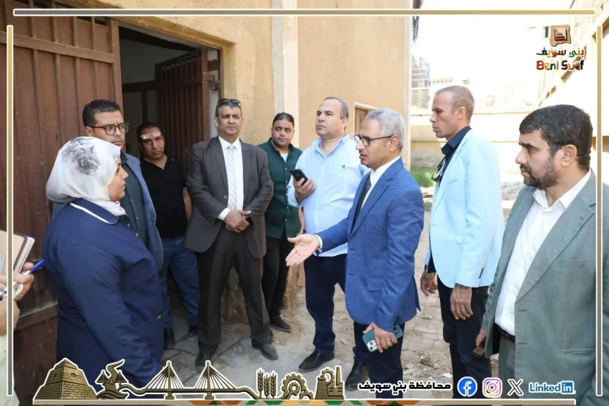 محافظ بني سويف يتفقد عددا من المناطق والشوارع بالمحافظة