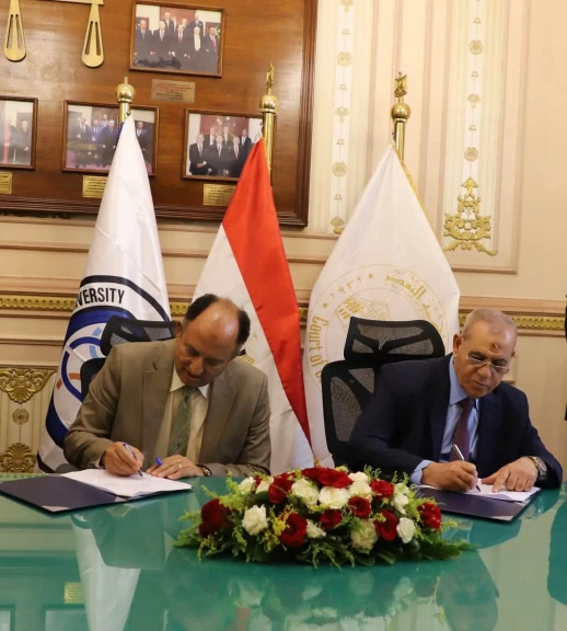 بروتوكول تعاون بين مجلس القضاء الأعلى وجامعة حلوان الأهلية لتعزيز التدريب والبحث العلمي
