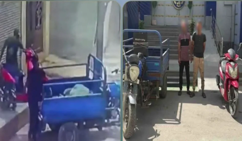 الداخلية: ضبط المتهمين في مقطع فيديو بسرقة دراجة ناري وتحميلها على مركبة تروسيكل بالقاهرة