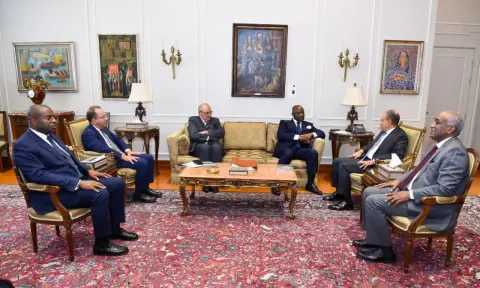 وزير الخارجية يستقبل رئيس البنك الأفريقي للتصدير والاستيراد ويعقدان مؤتمراً صحفياً في إطار التحضير لمنتدى العلمين أفريقيا