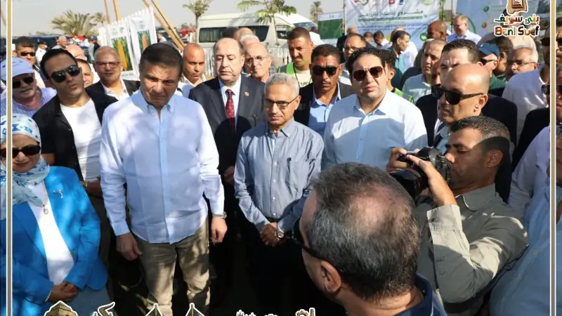 محافظ بني سويف يستقبل وزير الزراعة في مستهل زيارته للمحافظة