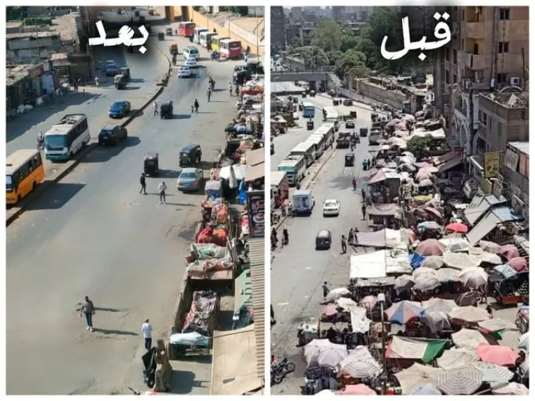 محافظ الجيزة يتابع جهود إعادة الانضباط بمحيط نفق إمبابة ومنطقة التبليطة بعد رفع الإشغالات والتعديات