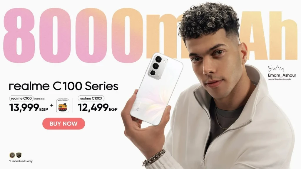 سلسلة realme C100، “8000 mAh Durable Champion”متاحة رسميًا في مصر
