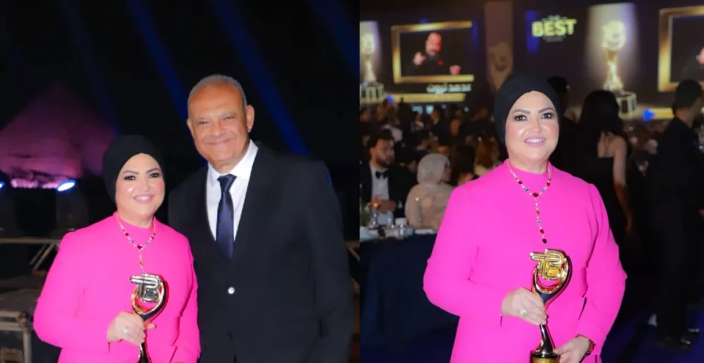 بالصور .. مهندسة الديكور رباب عبد العاطي تحصد جائزة مهرجان ”ذا بيست The Best” تحت سفح الأهرامات
