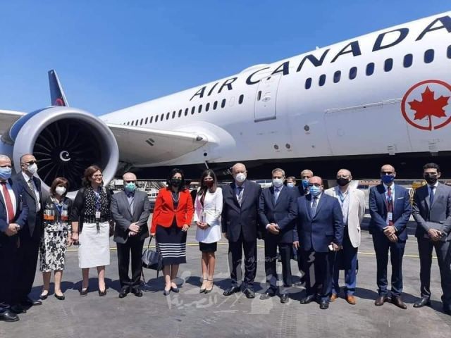 السياحة :  استقبال أول رحلة طيران مباشرة تطلقها شركة إير كندا قادمة من مدينة مونتريال إلى القاهرة